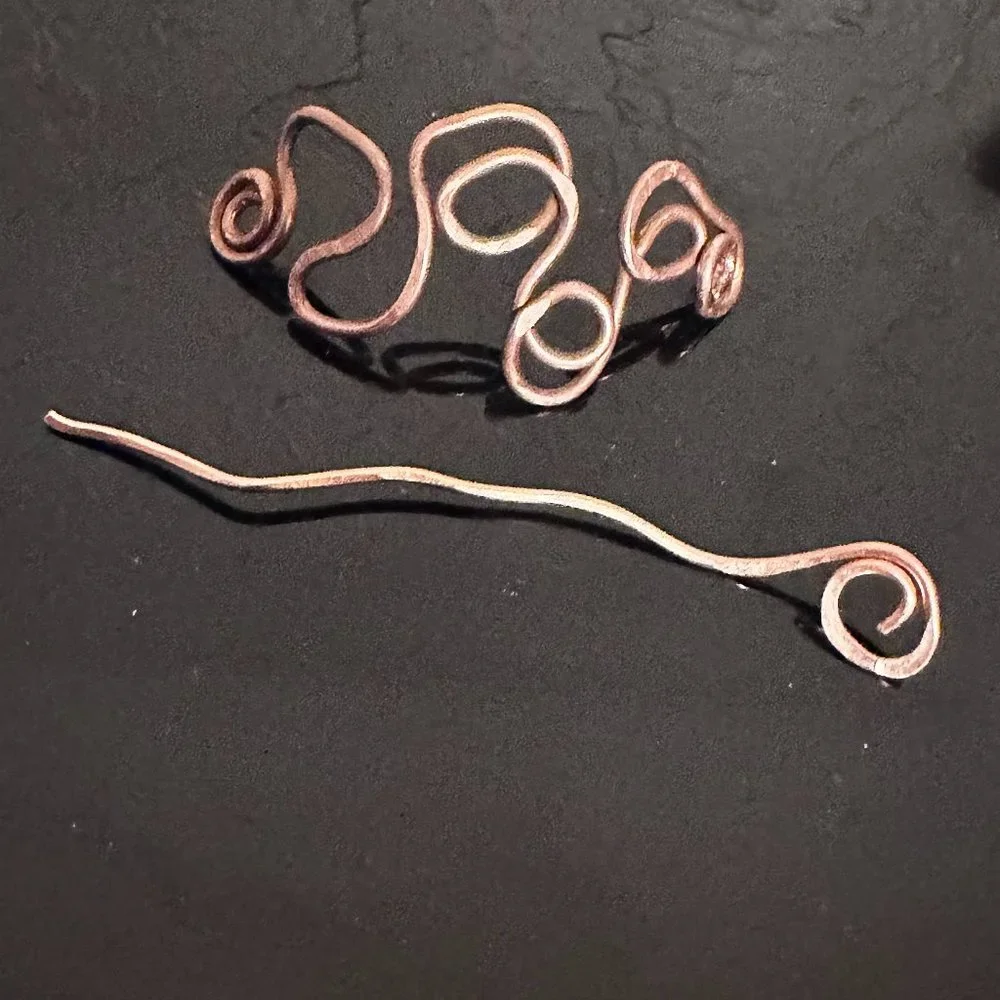 Handmade Solid Copper Wire Hair Barrette – 3” Rustic Boho Hair Clip Custom Made